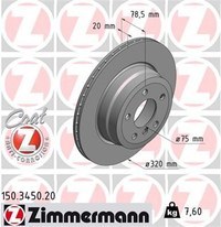 Resim ARKA FREN DİSK TAKIMI ZIMMERMANN BMW X5/X6 E70-F15-E71-F16 