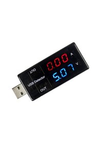 Resim USB Akım Gerilim Test Cihazı Volt Amper Ölçer Çift USB Çıkışlı 