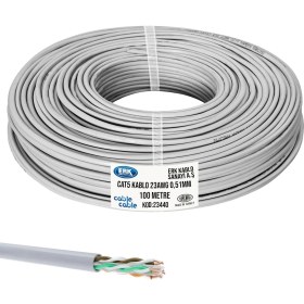 Resim Cable Cable Cat5 Kablo 23AWG 0.51MM 100MT Makarasız Erk Yerli 