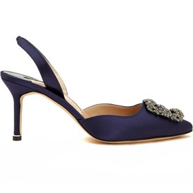 Resim Manolo Blahnik Lacivert Taşlı Gece Ayakkabısı 