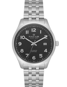 Resim Nacar SAFİR CAM KLASİK GÜMÜŞ ERKEK KOL SAATİ NC42-299358-ABM 