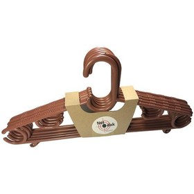 Resim Ahşap Renkli Plastik Elbise Askısı 12 Adet Kahverengi Askı Gömlek Askısı Pantolon Askısı Kahverengi 