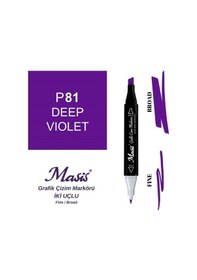Resim Çift Uçlu Marker Grafik Çizim Kalemi 81 Koyu Menekşe 