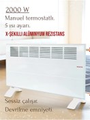 Resim Maktek 2000 Watt Elektrikli Panel Konvektör Isıtıcı Manuel Termostat Soba(AYAKLAR,ASKI APARATI DAHİL)*yeni* 