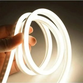 Resim Neon Esnek Şerit Led 5 Metre Beyaz Gün Işığı + 220 Volt Fişli 