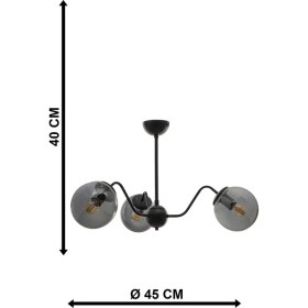 Resim Begüsa Karmen 3lü Si̇yah Füme Glob Camlı Avi̇ze 