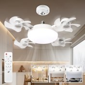 Resim Cozylights Modern 4 Bıçaklı Tavan Fanı Işıkla - Uzaktan Kumandalı, Ayarlanabilir Parlaklık ve Hız, E27/E26 Uyumlu, Yatak Odası, Oturma Odası, Çalışma Odası ve Mutfak İçin İç Mekan Hava Dolaşımı | Modern Tavan Fanı | Uzaktan Kumandalı Fan, Oturma Odası İçin Tavan Fanı 