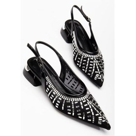 Resim Piyar Siyah Taşlı Topuklu Ayakkabı Göründüğü Gibi 