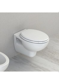 Resim Turkuaz Lila Asma Klozet ve Lila Yavaş Kapanan Pp Kapak 