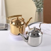 Resim 1 adet, 1200ml Paslanmaz Çelik Demlik, Su Isıtıcısı, Kahve Potu, İndüksiyon Ocak ve Gaz Sobası için Uygun 