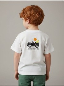 Resim Zekids Erkek Bebek Araba Baskılı Tasarım T-shirt-17197 Çok Renkli 