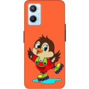 Resim Zipax Oppo A96 Kılıf Patenli Kuş Desenli Hd Baskılıf Silikon Kılıf - 8259 
