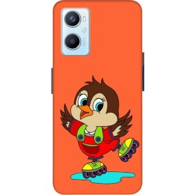 Resim Zipax Oppo A96 Kılıf Patenli Kuş Desenli Hd Baskılıf Silikon Kılıf - 8259 