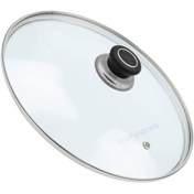Resim Parmis Tencere Sahan Tava Cam Kapağı Kapak 18 Cm Siyah Tutma Tepesi 