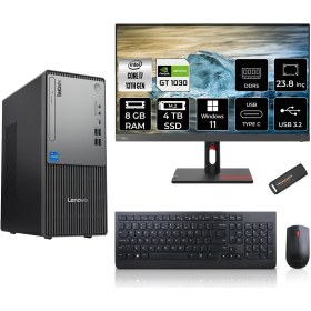 Resim Lenovo Thinkcentre Neo 50T Gen 5 Intel Core I7 13700 8gb 4tb SSD GT1030/4GB 23.8" Fhd Monitör W11H Masaüstü Bilgisayar & Per4 USB Bellek 12UB000LTRMNT1345 