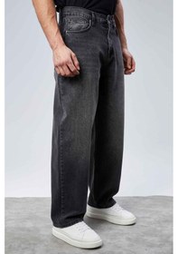 Resim Cedy Denim Cedy Denım Yüksek Kalite Erkek Yüksek Bel Baggy Skater Jean Koyu Gri 