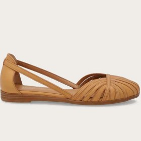 Resim Caramello Sandalet Kadın 03m4 Frau Leather Caged Ballet Flats Wıth Thın Straps Turuncu 