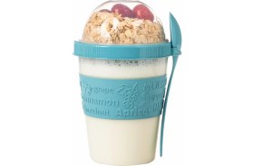 Resim Delixa Renkli Take And Go Kaşıklı Hazneli Meyveli Yoğurt Kabı Piknik Iş Atıştırmalık Diyet Müsli Granola Sü 