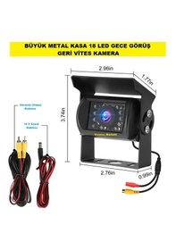 Resim Büyük Metal Kasa 18 Led Gece Görüs Geri Vites Kamera 