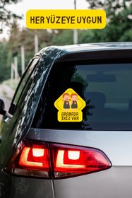 Resim alışveriş kurdu Arabada İkiz Bebek Var Araba-Motosiklet Cam Etiket Sticker - Kız 