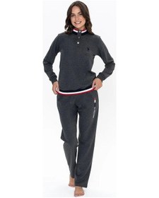 Resim U.s Polo Assn. 20112 Kadın Uzun Kollu Dik Yaka Rahat Ev Giyim-antrasitmelanj Antrasit Melanj 