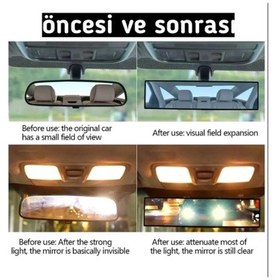 Resim Ilave Oto Iç Dikiz Aynası Düz Makaslı Geçmeli 270mm 