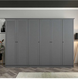 Resim Kale 6 Kapaklı 2ç Taçlı Dolap Antrasit Mebran Panjur Antrasit 190cm Antrasit 