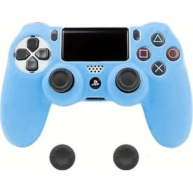 Resim Willowhaven Sony Ps4 Pro Slim Oyun Kumandası İçin Açık Mavi Silikon Kılıf Ve 2 Çubuk Kapak 