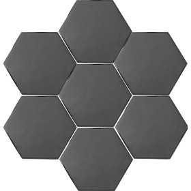 Resim Armada Çini 15x17 cm Düz Mat Metalik Desen Altıgen Çini Karo 