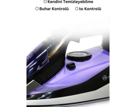 Resim Kumtel 2500 Watt Seramik Mor Buharlı Ütü 