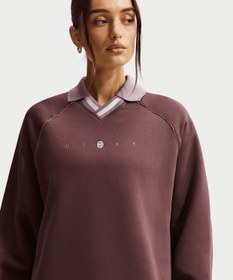 Resim Nike Sportswear Phoenix Fleece Oversized Graphic Polo Top - Bordo / 