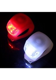 Resim Bisiklet Silikon Lamba Ledli Flaşör Set 2 Adet Çakar Kırmızı - Beyaz 