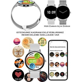 Resim Reeder S71 Uyumlu Su Geçirmez Akıllı Saat Metal Kordon Amoled Ekran 1.43 Inç 