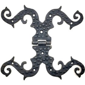 Resim kyops Antika Tarz Dekoratif Pirinç Süslü Menteşe - 190x170 Mm, Oksit ( Lisinya ) 