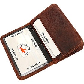 Resim Westpolo Hakiki Eskitme Deri Bol Kart Bölmeli Unisex Kartlık - G2 Taba Koyu Taba 