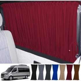 Resim Pandami Mercedes Sprinter W907 Uzun 2018+ Uyumlu Bordo Raylı Oto Perde Takımı 