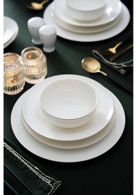 Resim Acar Zahara 12 Kişilik 57 Parça Porselen Yemek Takımı Beyaz 