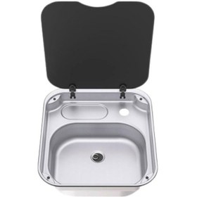 Resim Thetford Cam Kapaklı Evye 44x40cm - Dikdörtgen-1539 