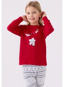 Resim Arnetta Kız Çocuk Kırmızı Pijama Takımı Ar3052-c-v1 Kırmızı 