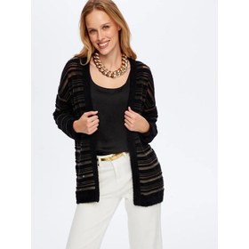 Resim Faik Sönmez Transparan Detaylı Kadın Triko Hırka W26TRH004 (UW26TRH004) 