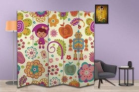 Resim Çocuk Temalı Özel Tasarım Paravan Room Divider 180 x 200 cm 