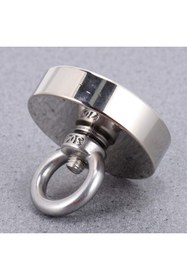 Resim EXİZ TİCARET Süper Güçlü Halkalı Büyük Neodyum Pot Mıknatıs, 60 Mm Çap, Magnet Fishing, Kurtarma Mıknatısı 