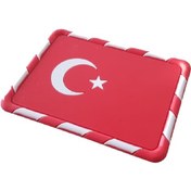 Resim Kaydırmaz Silikonlu Ped Türk Bayrağı Damalı Desen 18cm X 13cm 