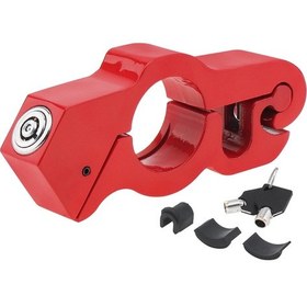 Resim Kırmızı 1 Adet Ağır Hizmet Tipi Ayarlanabilir Hırsızlık Önleyici Gidon Kilidi Motosikletler İçin Mopedler Spor Bisikletler Scooter Ve Atv'ler 2 Tuşlu 