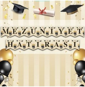 Resim Mezuniyet Hatırası Zigzag Banner Kağıt Süs +3 