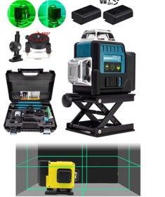 Resim BRANZEG 12 Yönlü 360 Derece Lazer Terazi Lazer Hizalama Tripotlu Kumandalı 