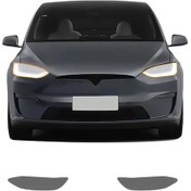Resim Honeybeeshop 1 Adet Tesla Model X 2022 2023 Far Filmi Dumanlı Siyah Ppf Tpu Çizik Korumalı Şeffaf Araba Filmi Kendinden Yapışkan Dış Koruma 