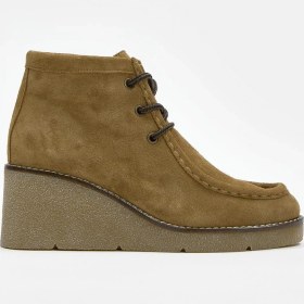 Resim Marry Sigaro Süet Hakiki Deri Dolgu Topuk Bot Sigaro 