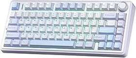 Resim Aula F75 Mekanik RGB TKL Gray Switch Kablosuz Makrolu Hot Swap Klavye Buz Mavisi 
