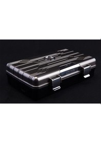 Resim Parmida Gümüş Seyahat Tipi Humidor Puro Kutusu - Tr5487 